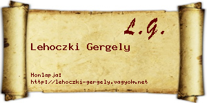 Lehoczki Gergely névjegykártya